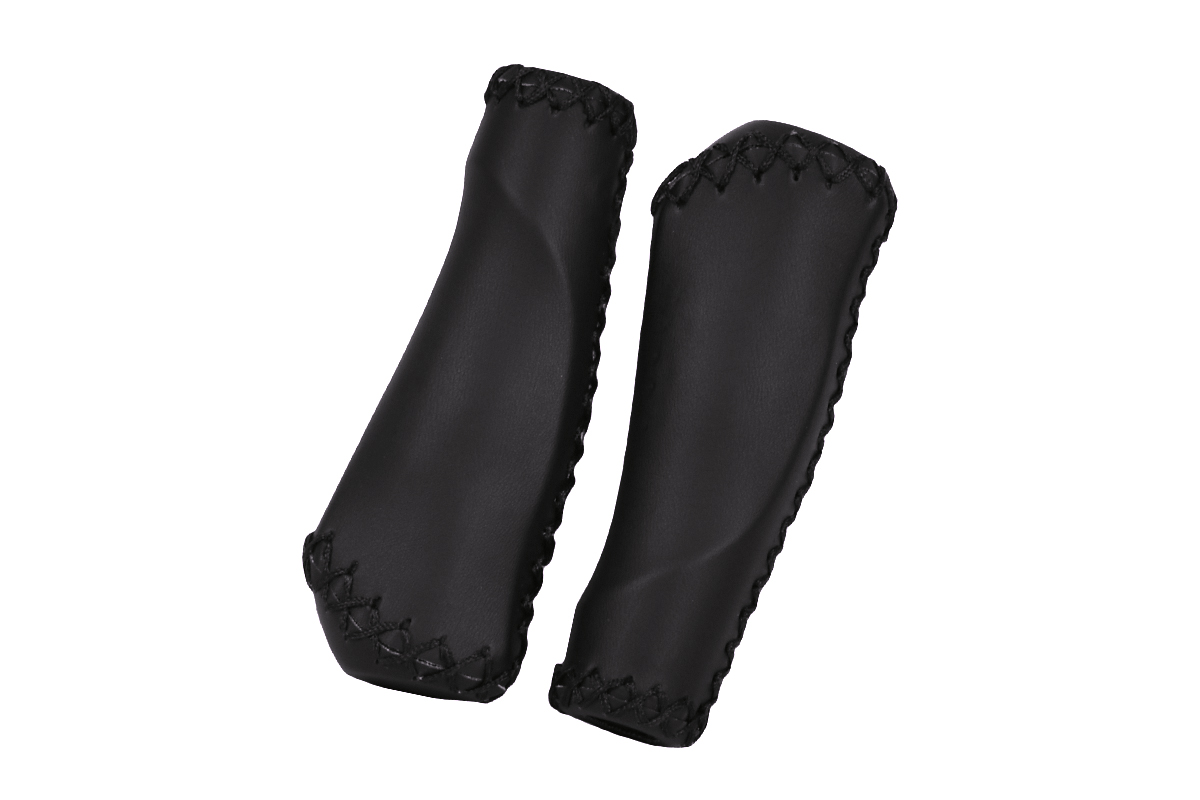 Грипсы MTB HL-GB310 135mm, эргономические, резина\кожзам, черные